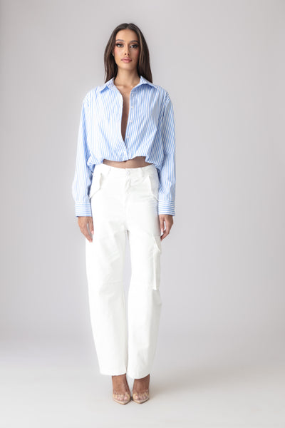 PLIZE CROPPED SHIRT