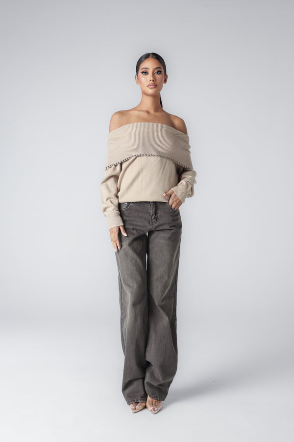 ALECTO OFF SHOULDER SWEATER