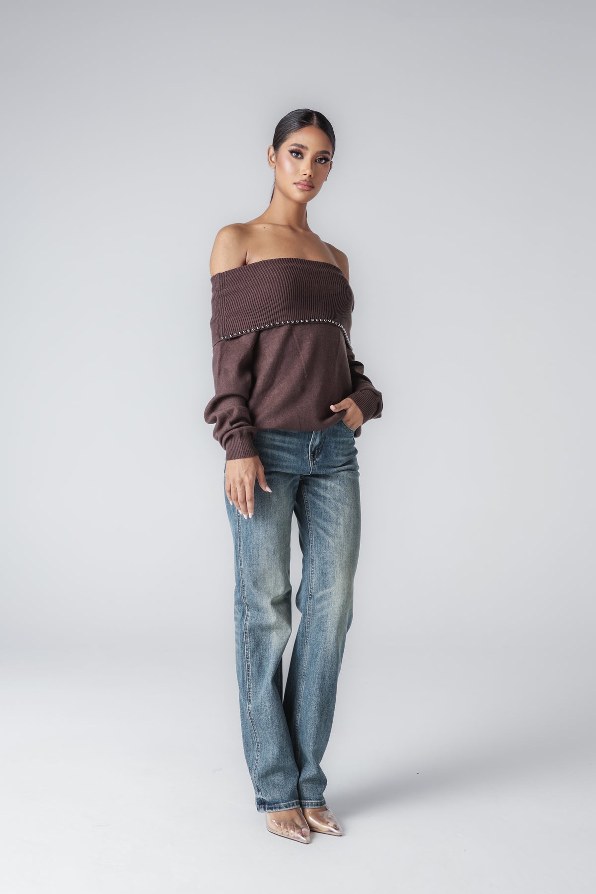 ALECTO OFF SHOULDER SWEATER