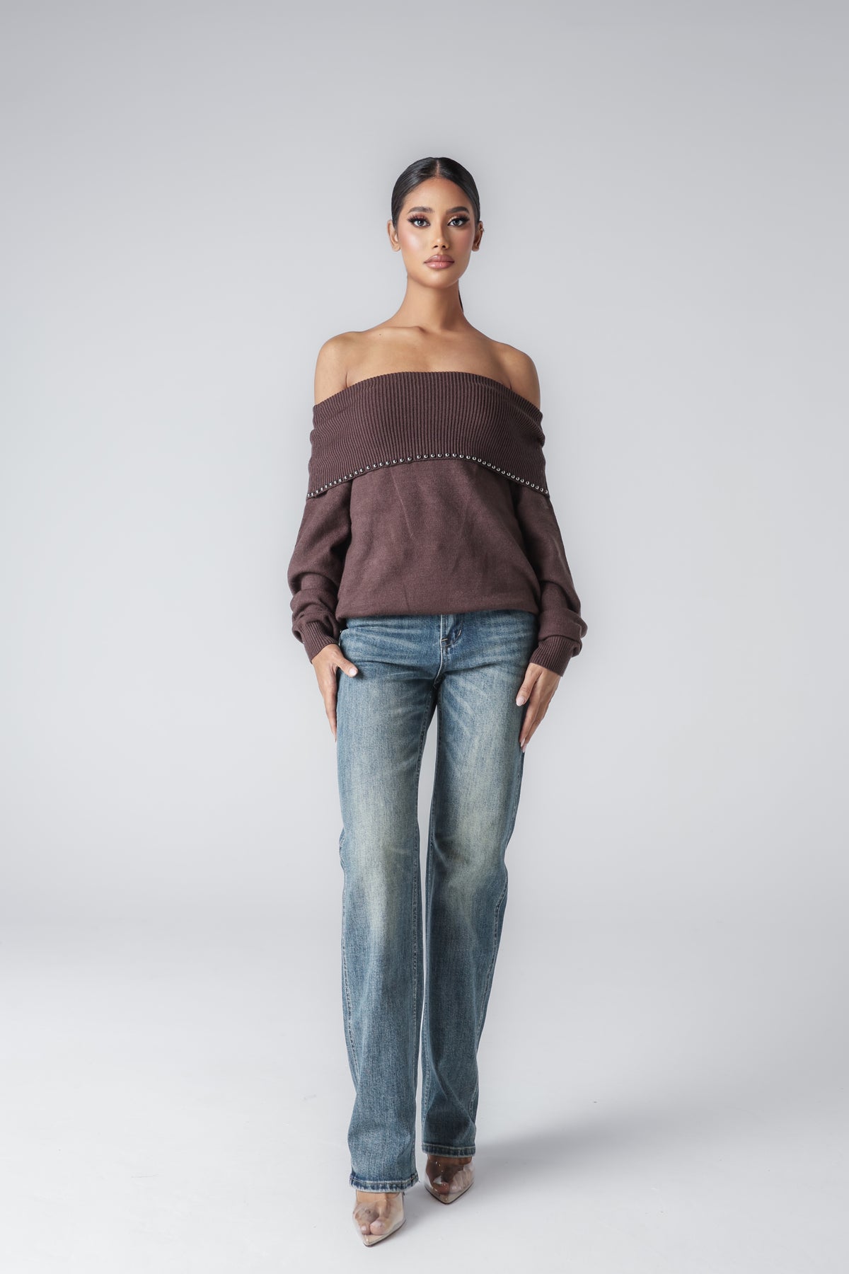 ALECTO OFF SHOULDER SWEATER