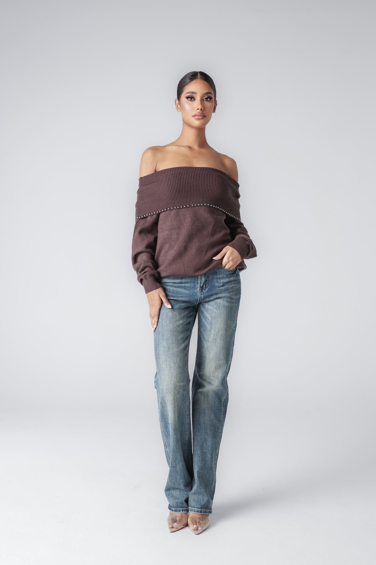 ALECTO OFF SHOULDER SWEATER